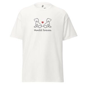 unisex-classic-tee-white-front-69d270f4070b2.jpg Amitié forever T-shirt classique unisexe