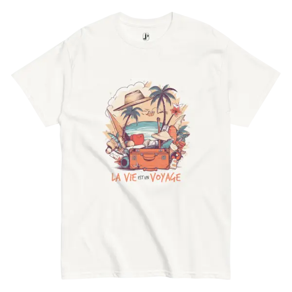 unisex-classic-tee-white-front-69eb5f17006cc.png La vie est un voyage T-shirt classique unisexe