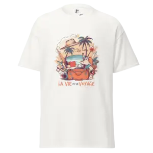 unisex-classic-tee-white-front-69eb5f1701d59.png La vie est un voyage T-shirt classique unisexe