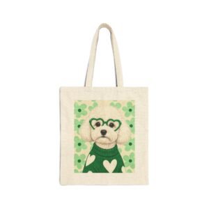 Tote Bag - Caniche à Lunettes Vertes
