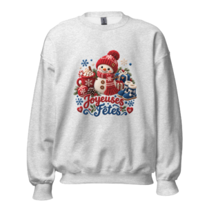 unisex-crew-neck-sweatshirt-ash-front-6ac2452d4c1c0 Sweatshirt d'hiver Bonhomme de Neige